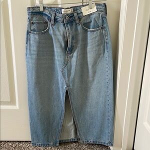 Abercrombie & Fitch Blue Denim Midi Skirt